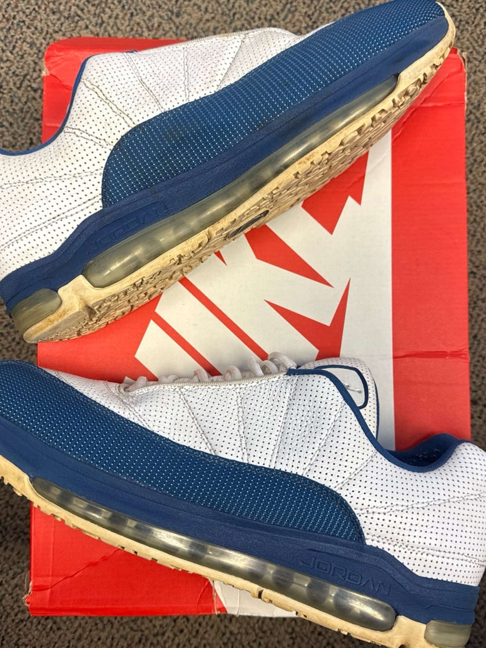 Jordan Air Max White French Blue Low-Top Sneakers